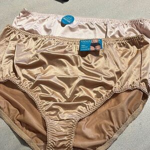 Vanity Fair Satin Panties in Blush and Beige 4XL set of 2